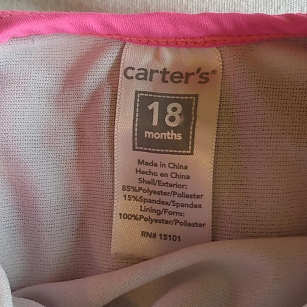 *Carter’s One-Piece Swimsuit‎ – Kids – Pink/Black – Size 18m